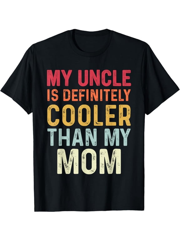 Playful Comfort Tee - I Love My Uncle Vintage Tee Kids Uncle Niece Nephew Funny T-Shirt Black S