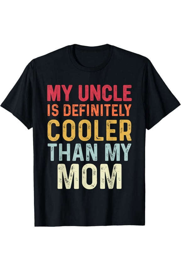 Playful Comfort Tee - I Love My Uncle Vintage Tee Kids Uncle Niece Nephew Funny T-Shirt Black S
