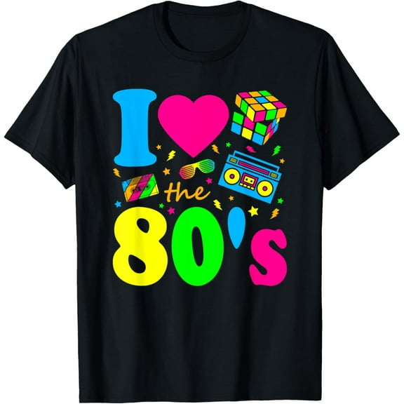 Playful Comfort Tee - I Love The 80's Eighties Party Dress Retro T-Shirt