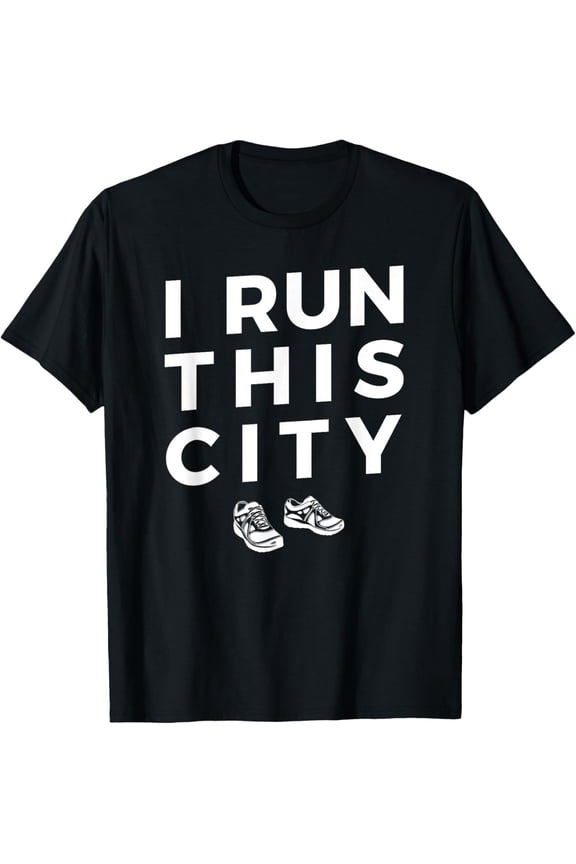 Playful Comfort Tee - I Run This City Running T-Shirt, Funny Runner Graphic Tee