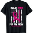 thumbnail image 1 of Playful Comfort Tee - I Wear Pink For My Mom Breast Cancer Awareness American Flag T-Shirt, 1 of 4