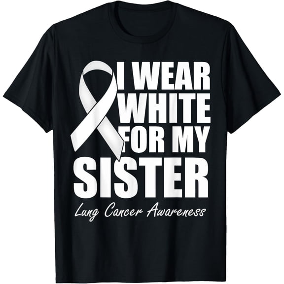 Playful Comfort Tee - I Wear White For My Sister Lung Cancer Awareness T-Shirt
