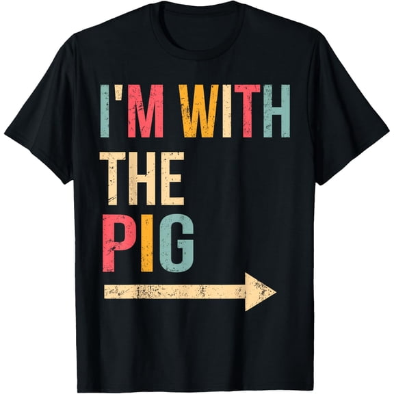 Playful Comfort Tee - I'm With The Pig Halloween DIY Lazy Easy Costume Party T-Shirt