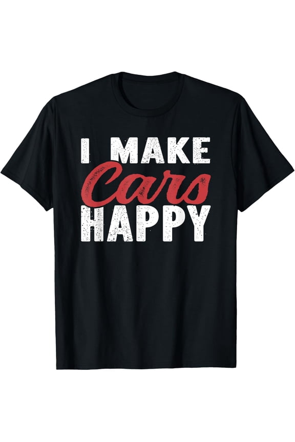 Playful Comfort Tee - I make cars Happy Auto Detailer Car Detailing T-Shirt