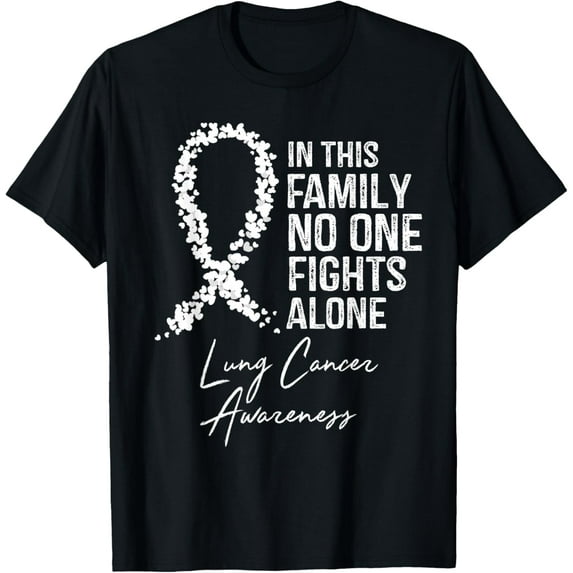Playful Comfort Tee - In This Family No One Fights Alone Shirt Lung Cancer T-Shirt