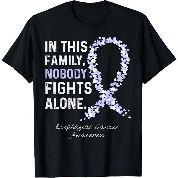 Playful Comfort Tee - In This Family Nobody Fights Alone Esophageal Cancer T-Shirt
