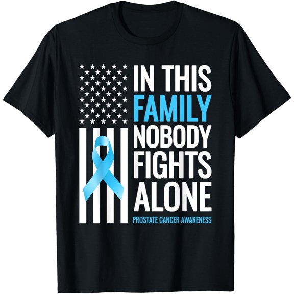 Playful Comfort Tee - In This Family Nobody fights Alone Prostate Cancer Awareness T-Shirt