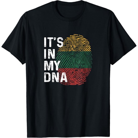 Playful Comfort Tee - It’s In My DNA Lithuanian Roots And Heart Lithuania Flag T-Shirt