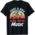 thumbnail image 1 of Playful Comfort Tee - Just A Boy Who Loves Music Kids Music Boys T-Shirt, 1 of 4