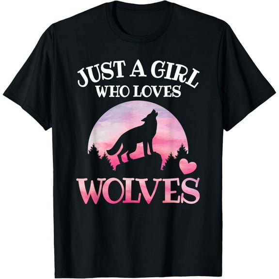 Playful Comfort Tee - Just A Girl Who Loves Wolves Wildlife Animal Wilderness Kids T-Shirt
