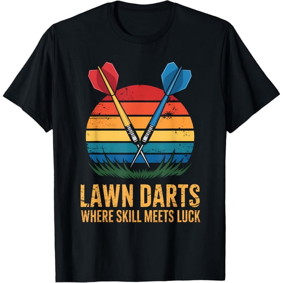 Playful Comfort Tee - Lawn Darts Retro Backyard Game Skill Luck T-Shirt