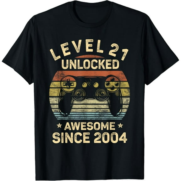 Playful Comfort Tee - Level 21 Unlocked 21st Birthday 21 Year Old Gifts Gamer Bday T-Shirt