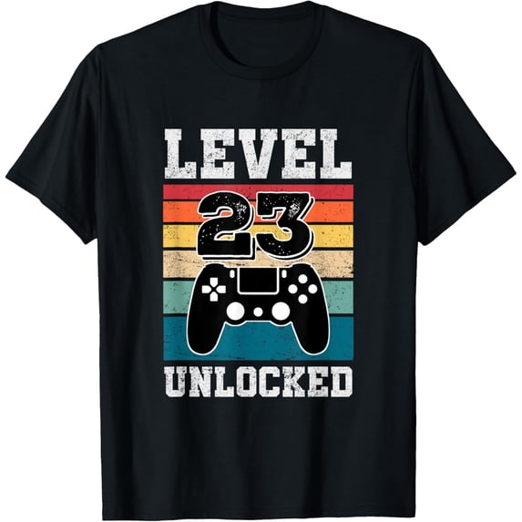 Playful Comfort Tee - Level 23 Unlocked 23 Year Old Gamers 23rd Birthday Gaming T-Shirt