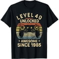 thumbnail image 1 of Playful Comfort Tee - Level 40 Unlocked 40th Birthday 40 Year Old Gifts Gamer Bday T-Shirt, 1 of 4