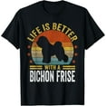 thumbnail image 1 of Playful Comfort Tee - Life Is Better With An Bichon Frises Retro Bichon Frise T-Shirt, 1 of 4