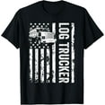 thumbnail image 1 of Playful Comfort Tee - Log Trucker USA Flag Funny Logger Logging Birthday Men T-Shirt, 1 of 4