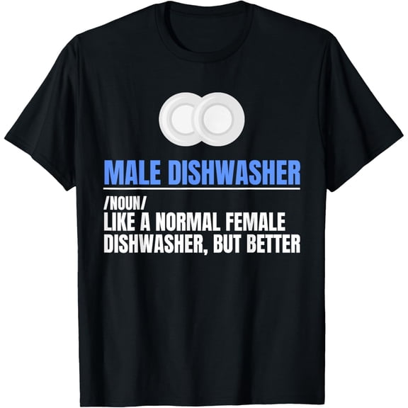 Playful Comfort Tee - Male Dishwasher Definition Kitchen Dishwasher T-Shirt