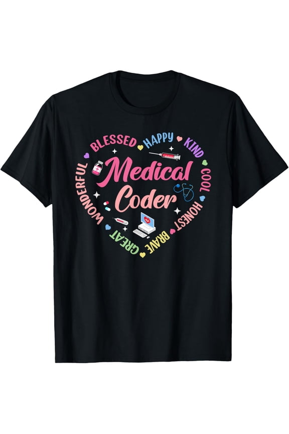 Playful Comfort Tee - Medical Coder Heart Hospital Nurse Coder And Biller T-Shirt