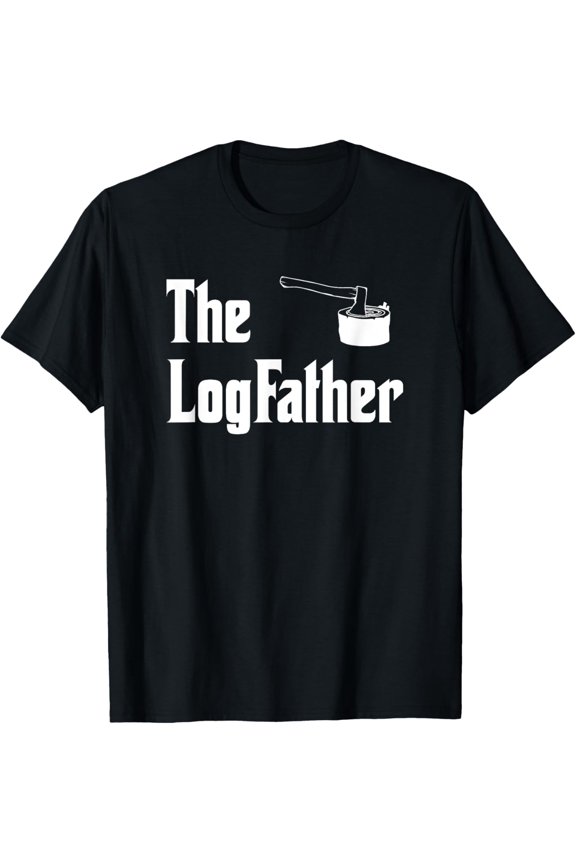 Playful Comfort Tee - Mens The Log Father | Funny Logging Lumberjack Woodworkers Gift T-Shirt