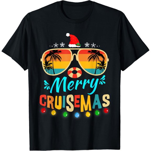 Playful Comfort Tee - Merry Cruisemas 2025 Christmas Santa Reindeer Cruise T-Shirt