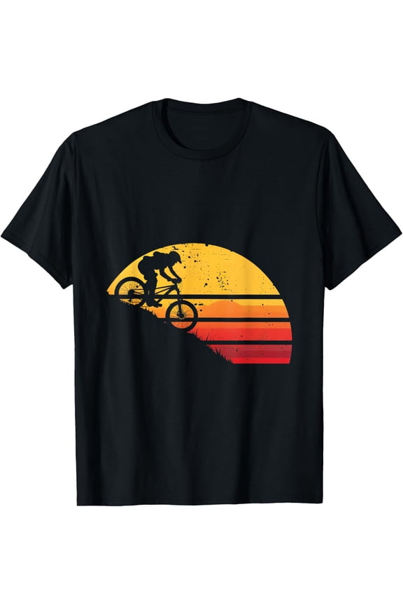 Playful Comfort Tee - Mountain Biking Sunset Cyclist MTB Downhill Cycling T-Shirt