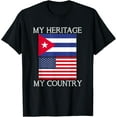 thumbnail image 1 of Playful Comfort Tee - My Heritage My Country Cuban American Tee Cuban Heritage T-Shirt, 1 of 4