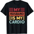 thumbnail image 1 of Playful Comfort Tee - My Husband is my Cardio Funny Gym T-Shirt, 1 of 4