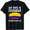 thumbnail image 1 of Playful Comfort Tee - My Wife Is Colombian Colombia Pride Flag Heritage Roots T-Shirt, 1 of 4