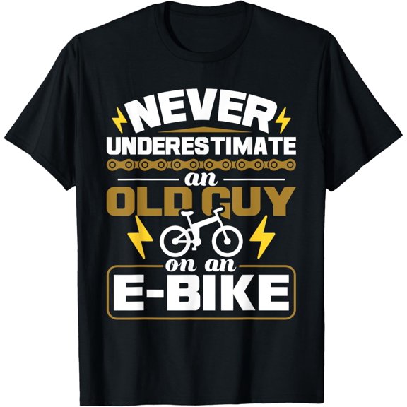Playful Comfort Tee - Never Underestimate An Old Guy On An E-Bike Electric Bicycle T-Shirt