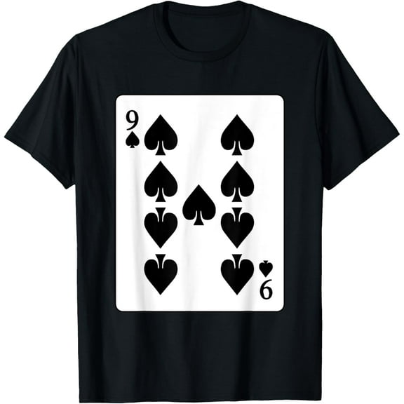 Playful Comfort Tee - Nine Of Spades Playing Card T-Shirt Poker Player Costume T-Shirt