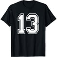 thumbnail image 1 of Playful Comfort Tee - Number 13 Numbered Uniform Sports Jersey Team 13th Birthday T-Shirt, 1 of 4