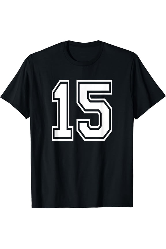Playful Comfort Tee - Number 15 Birthday Gift Sports Player Team Numbered Jersey T-Shirt