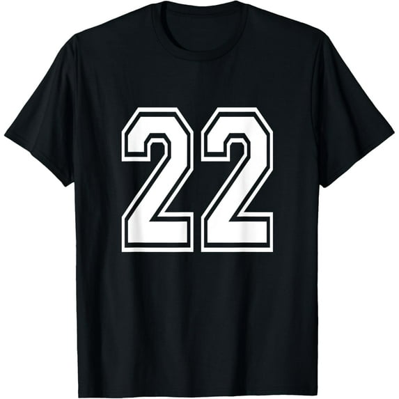 Playful Comfort Tee - Number 22 T-Shirt Birthday Varsity Sports Team Jersey T-Shirt