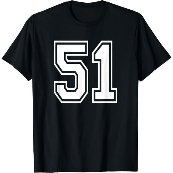 Playful Comfort Tee - Number 51 Numbered Uniform Sports Jersey Team 51st Birthday T-Shirt