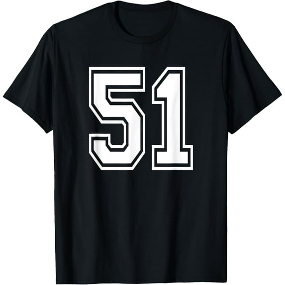 Playful Comfort Tee - Number 51 Numbered Uniform Sports Jersey Team 51st Birthday T-Shirt