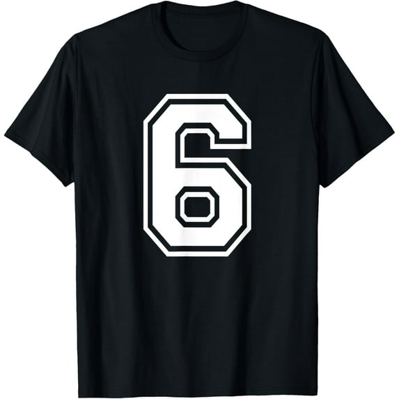 Playful Comfort Tee - Number 6 Birthday Gift Sports Player Team Numbered Jersey T-Shirt