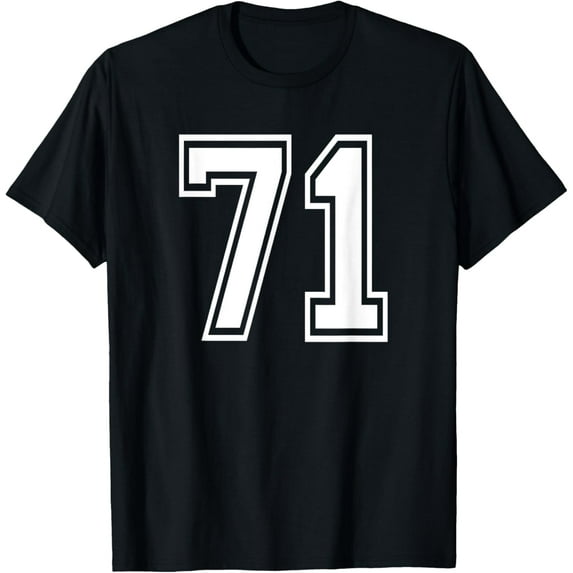 Playful Comfort Tee - Number 71 Birthday 71st Sports Player Team Numbered Jersey T-Shirt