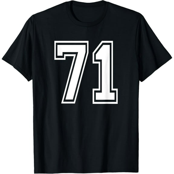 Playful Comfort Tee - Number 71 Birthday 71st Sports Player Team Numbered Jersey T-Shirt