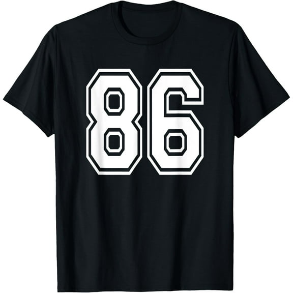 Playful Comfort Tee - Number 86 T-Shirt Birthday Varsity Sports Team Jersey T-Shirt