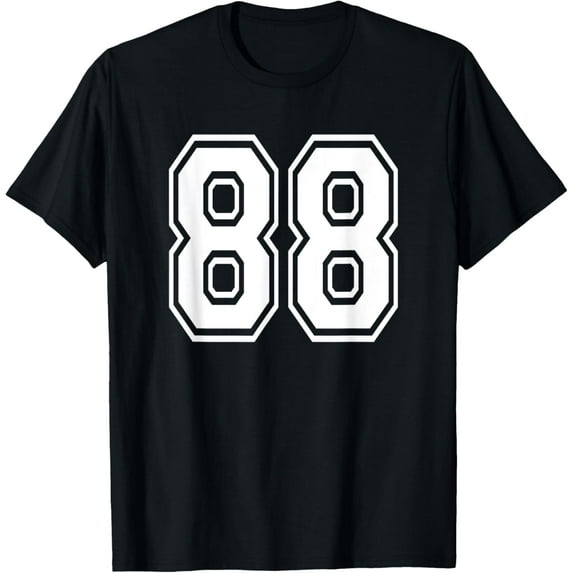 Playful Comfort Tee - Number 88 Numbered Uniform Sports Jersey Team 88th Birthday T-Shirt