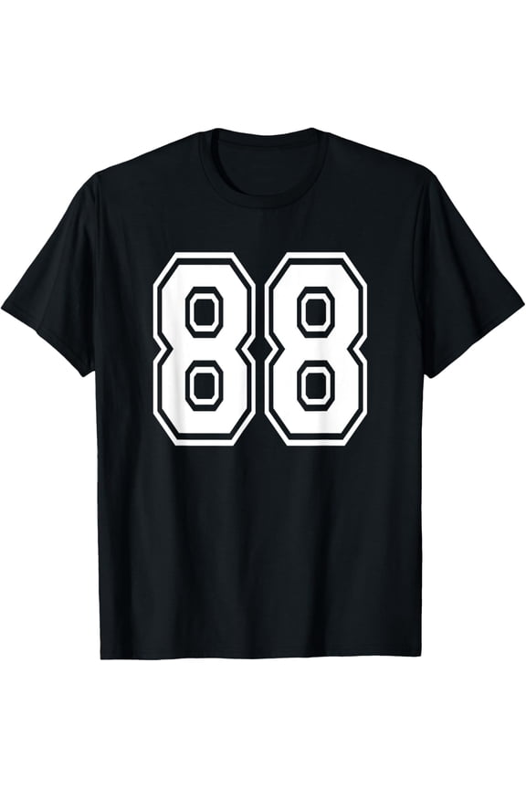 Playful Comfort Tee - Number 88 Numbered Uniform Sports Jersey Team 88th Birthday T-Shirt