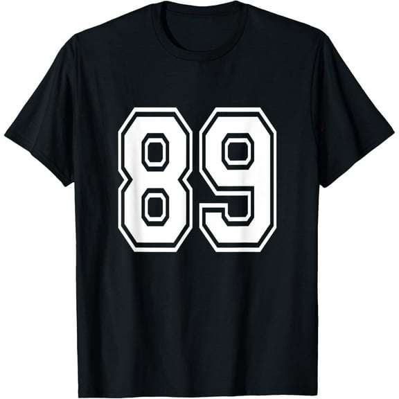 Playful Comfort Tee - Number 89 T-Shirt Birthday Varsity Sports Team Jersey T-Shirt