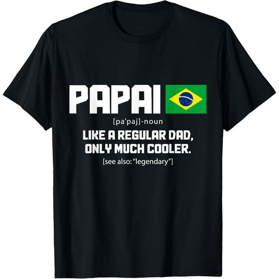 Playful Comfort Tee - Papai Definition Funny Brazil Flag Brasil Brasilian Dad T-Shirt