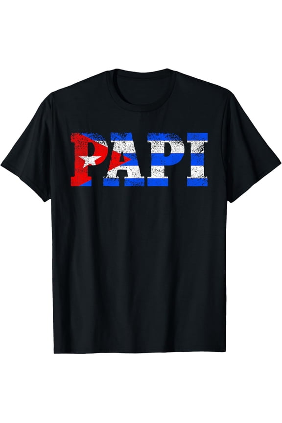 Playful Comfort Tee - Papi Shirts For Men, Vintage Cuban Dad Cuba Flag T-Shirt