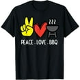 thumbnail image 1 of Playful Comfort Tee - Peace Love Bbq Retro Barbecue Meat Grilling Men Women Kids T-Shirt, 1 of 4
