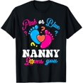 thumbnail image 1 of Playful Comfort Tee - Pink or Blue Nanny Loves You Baby Gender Reveal Women T-Shirt, 1 of 4