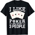 thumbnail image 1 of Playful Comfort Tee - Poker Game Gift Tees Unisex Poker T-Shirt Black Small Crew Neck Short Sleeve Letter Print Modern Poker Humor Gift, 1 of 4