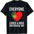 thumbnail image 1 of Playful Comfort Tee - Portugal Flag - Everyone Loves A Nice Portuguese Boy T-Shirt, 1 of 4