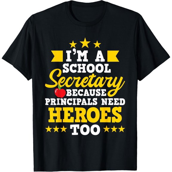 Playful Comfort Tee - Principals Need Heroes - School Secretary Office Admin Staff T-Shirt