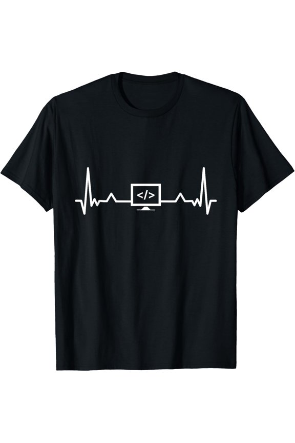Playful Comfort Tee - Programming Heartbeat Coding Developer T-Shirt